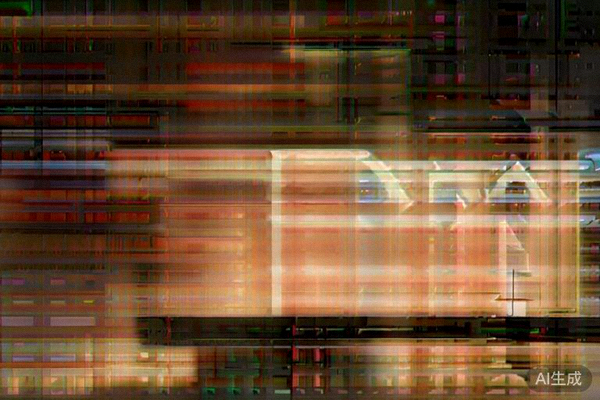 一个精致的品牌产品摆放在设计简洁的桌面上，背景是发光的品牌Logo